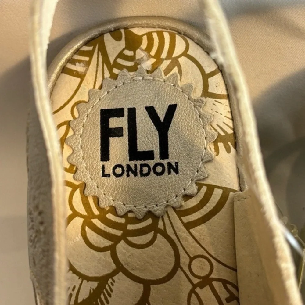 FLY London Metallic Taupe & Cream Casual Lace-Up Sneakers